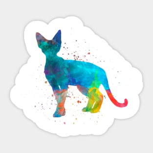 devon rex cat in watercolor Sticker